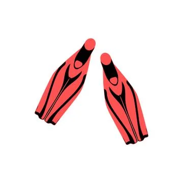 Stylized icon of a colored flippers on a white background Illustrazione stock