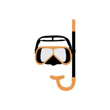 Stylized icon of a colored mask and tube for a scuba diving 库存插图