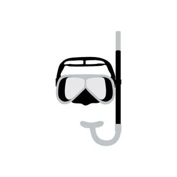 Stylized icon of a colored mask and tube for a scuba diving 库存插图