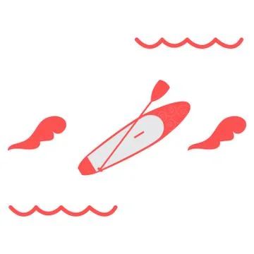 Stylized icon of a colored stand up paddling Stock-Illustration