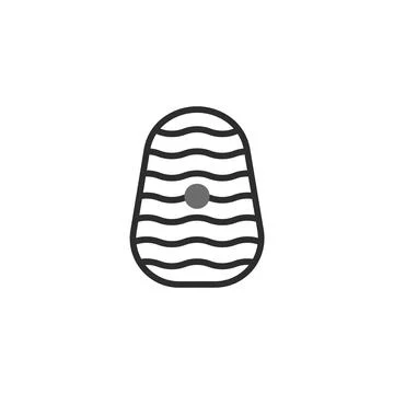 Stylized icon depicting abstract waves and a single dot within a capsule sh.. Stock Illustration