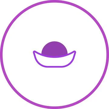 Stylized icon design showcasing simple rice bowl with a circular border shape Stock Illustration