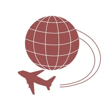 Stylized icon of flights to any point of the earth Stock Illustration