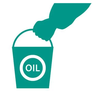 Stylized icon of the hand carrying a bucket of oil Stock Illustration