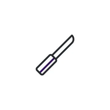 Stylized icon representing a knife implement with refined lines and a moder.. Stock Illustration