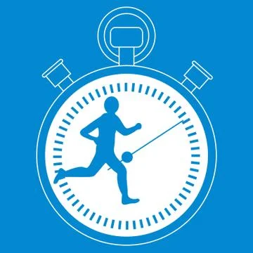 Stylized icon of the runner with a stopwatch Stock Illustration