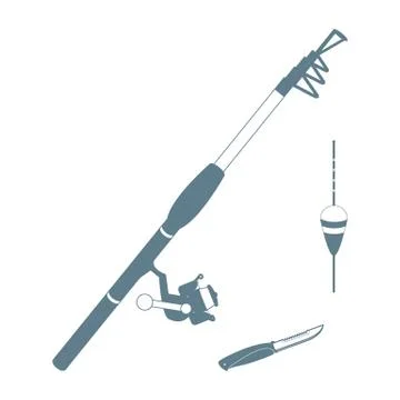 Stylized icon set of different tools for fishing Stock-Illustration