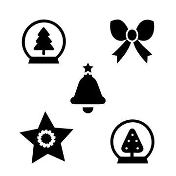 Stylized icons including snow Stock Illustration