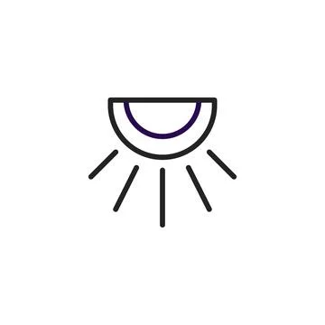 Stylized illumination: A minimalist representation of light source with a s.. Illustrazione stock