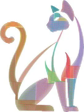 Stylized illustration of a cat Stock-Illustration