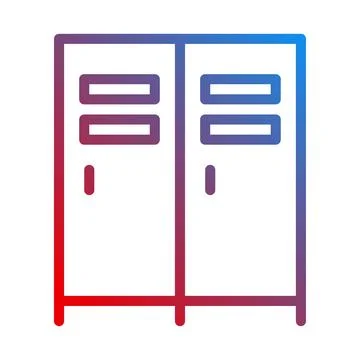 Stylized illustration of a double locker unit 스톡 일러스트