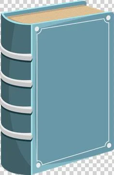 A stylized illustration of a hardback book, light blue cover, and tan pages.. Stock Illustration