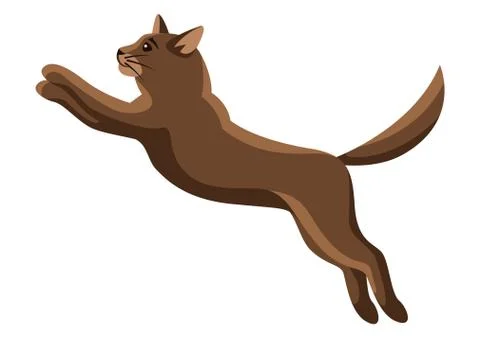Stylized illustration of jumping cat. Illustrazione stock