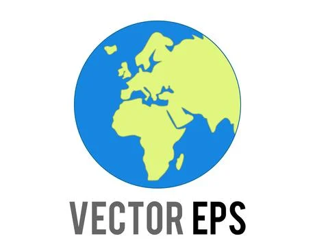Stylized illustration of the planet Earth flat icon showing continents of E.. Stock Illustration