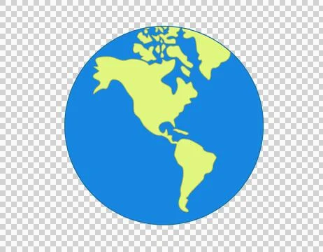 Stylized illustration of the planet Earth flat icon showing North and South.. Stock Illustration