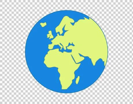 Stylized illustration of the planet Earth flat icon showing continents of E.. Stock Illustration