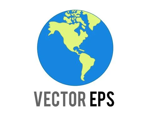 Stylized illustration of the planet Earth flat icon showing North and South.. Stock Illustration