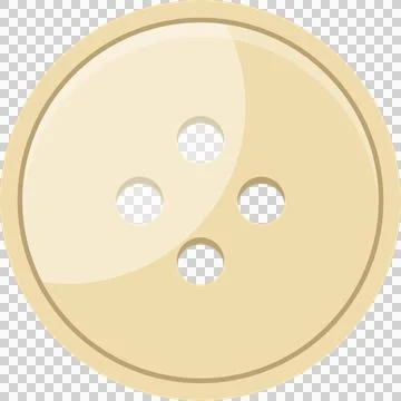 A stylized illustration of a sewing button, featuring a light tan color and.. Stock Illustration