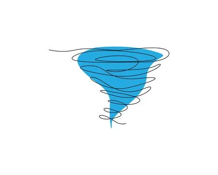 Stylized illustration of a whirlpool features a blue. Stock Illustration