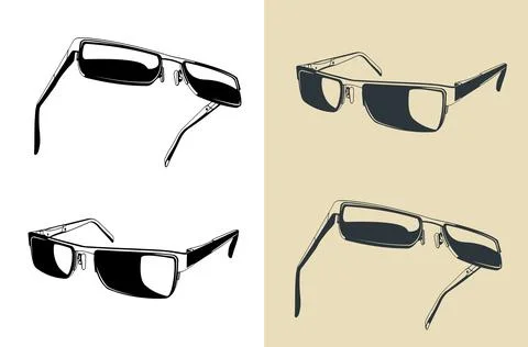 Stylized illustrations of glasses Illustrazione stock
