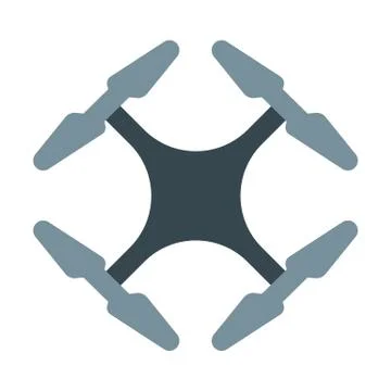 Stylized image of a drone, quadrocopter top view vector flat icon isolated. Stock Illustration