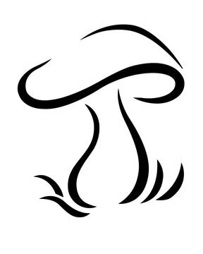 A stylized image of an edible mushroom – a vector silhouette for a logo Stock Illustration