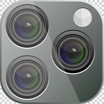 A stylized image of a modern multi-lens camera setup on a mobile device, fu.. Stock Illustration