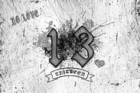 Stylized image of the number 13 in gray tones Stock Illustration