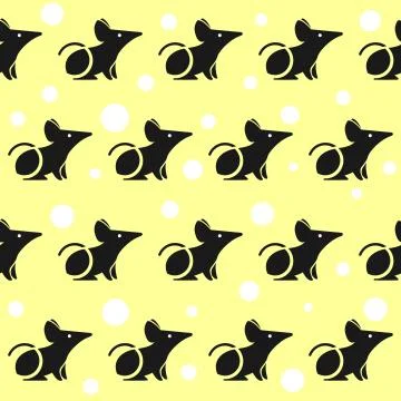 Stylized Image Of A Rat Or Mouse. Black And White Stylish Icon, Logo In The F Stock Illustration