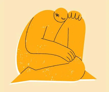 Stylized image of a sitting person Stock Illustration