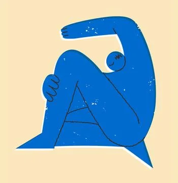 Stylized image of a sitting person Stock Illustration