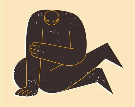 Stylized image of a sitting person Stock Illustration