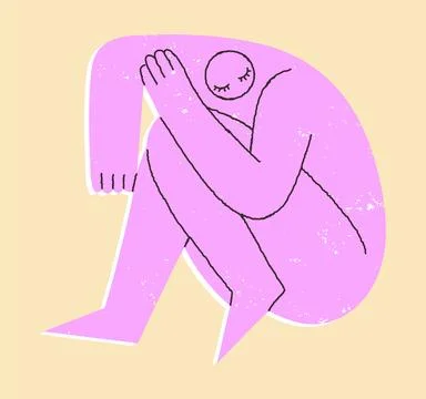 Stylized image of a sitting person Stock Illustration