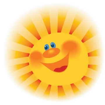 The stylized image of a smiling sun Stock Illustration