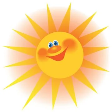 The stylized image of a smiling sun Stock Illustration
