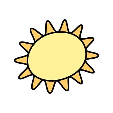 Stylized image of the sun with rays in a circle. Concept to illustrate Stockillustratie