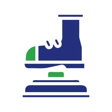 Stylized Inline Skate Icon in Blue and Green Hues Stock Illustration