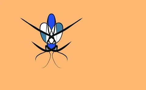 Stylized insect design on orange background Stock Illustration