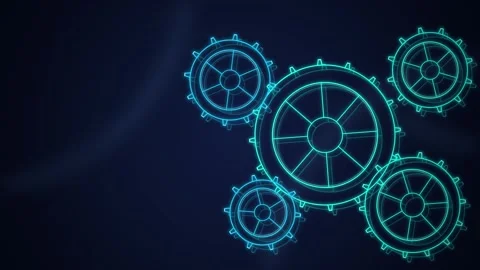 Stylized interlocking gears rotating seamless loop motion background Stock Footage 344972132