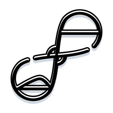 Stylized intertwined calligraphy letters forming infinity symbol Stock Illustration