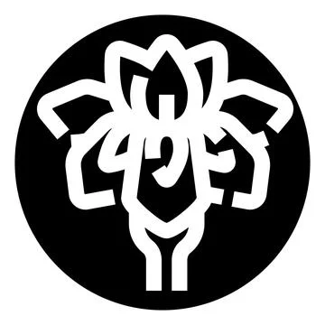 Stylized iris flower drawing in black and white Illustrazione stock