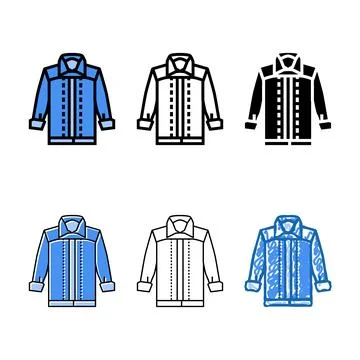 Stylized jacket denim color icon vector Stock Illustration