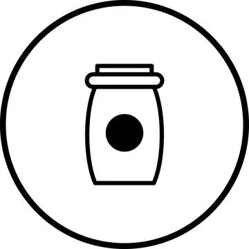 Stylized jam jar icon inside a circle frame, simple and contemporary design Stock-Illustration