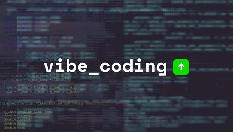 Stylized JavaScript Code. Illustration Representing Vibe Coding Concept in Mo Stock Illustration