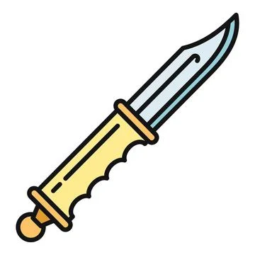 Stylized knife icon featuring a blade and handle Stock Illustration