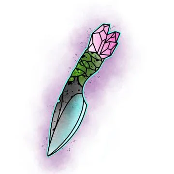 Stylized knife. Tattoo design. Stock Illustration