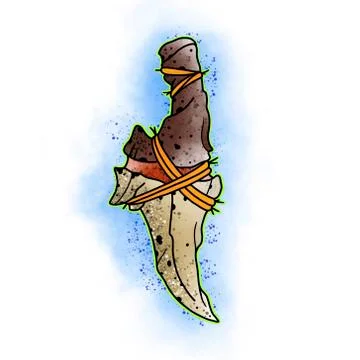 Stylized knife. Tattoo design. Stock Illustration