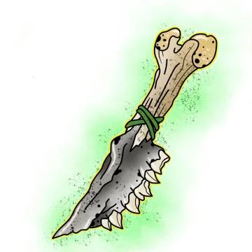 Stylized knife. Tattoo design. Stock Illustration