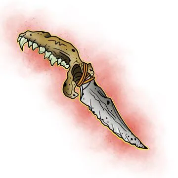 Stylized knife. Tattoo design. Stock Illustration