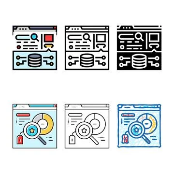 Stylized knowledge graph seo color icon vector Stock Illustration